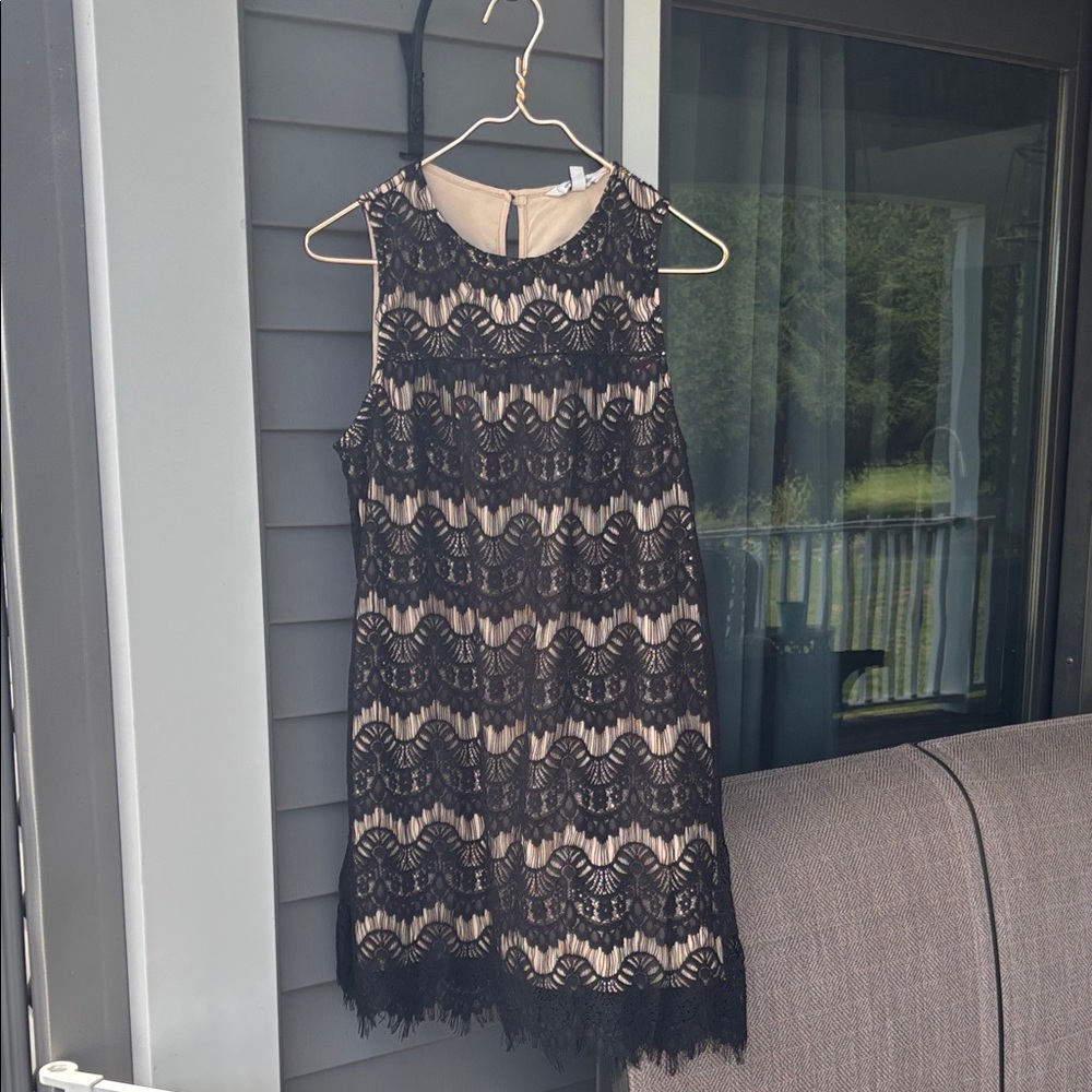 Black Lace Overlay Dress New With Tags